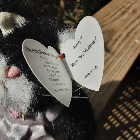 Vintage Ty Beanie Babies Purrcy Cat Plush - Picture 4 of 4